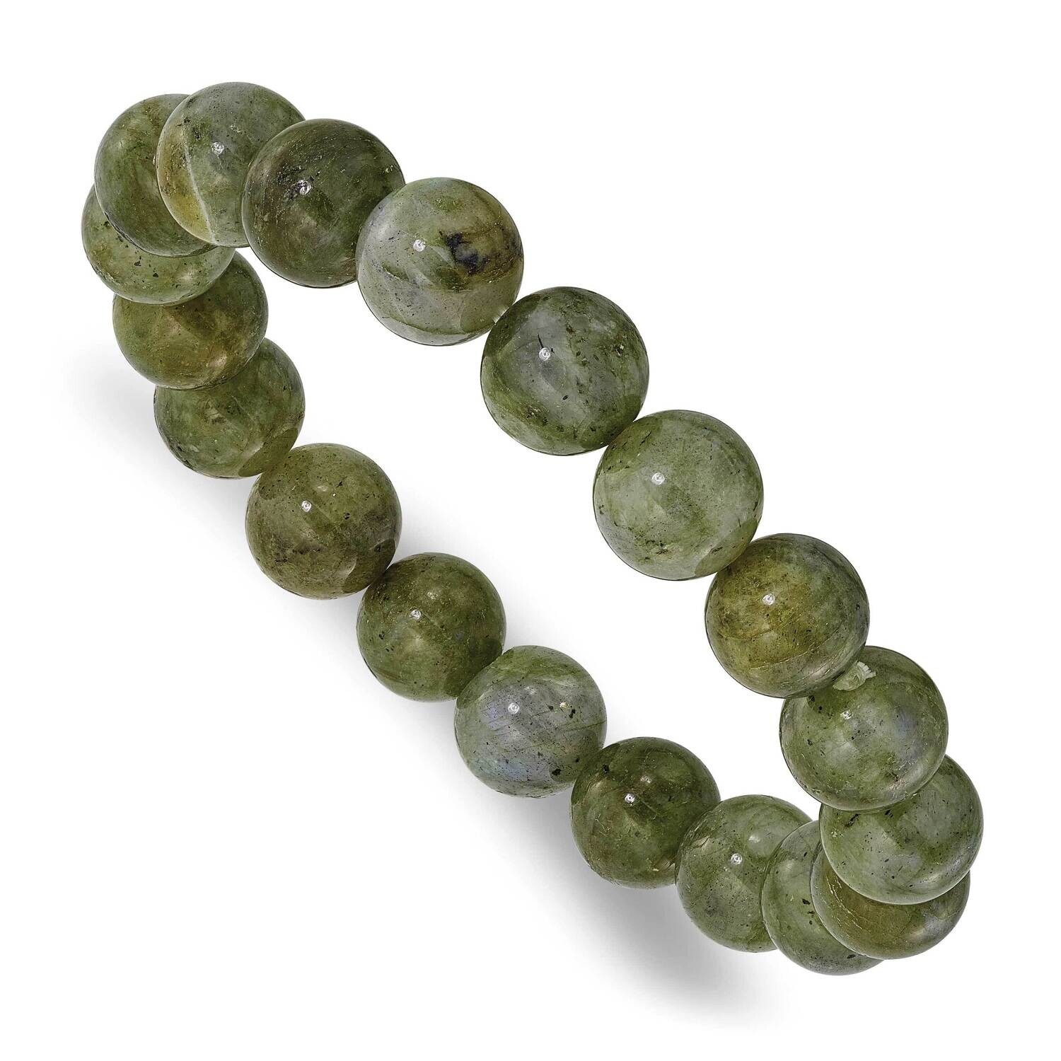 Green Labradorite 10.00mm Beaded Stretch Bracelet QH5753, MPN: QH5753,