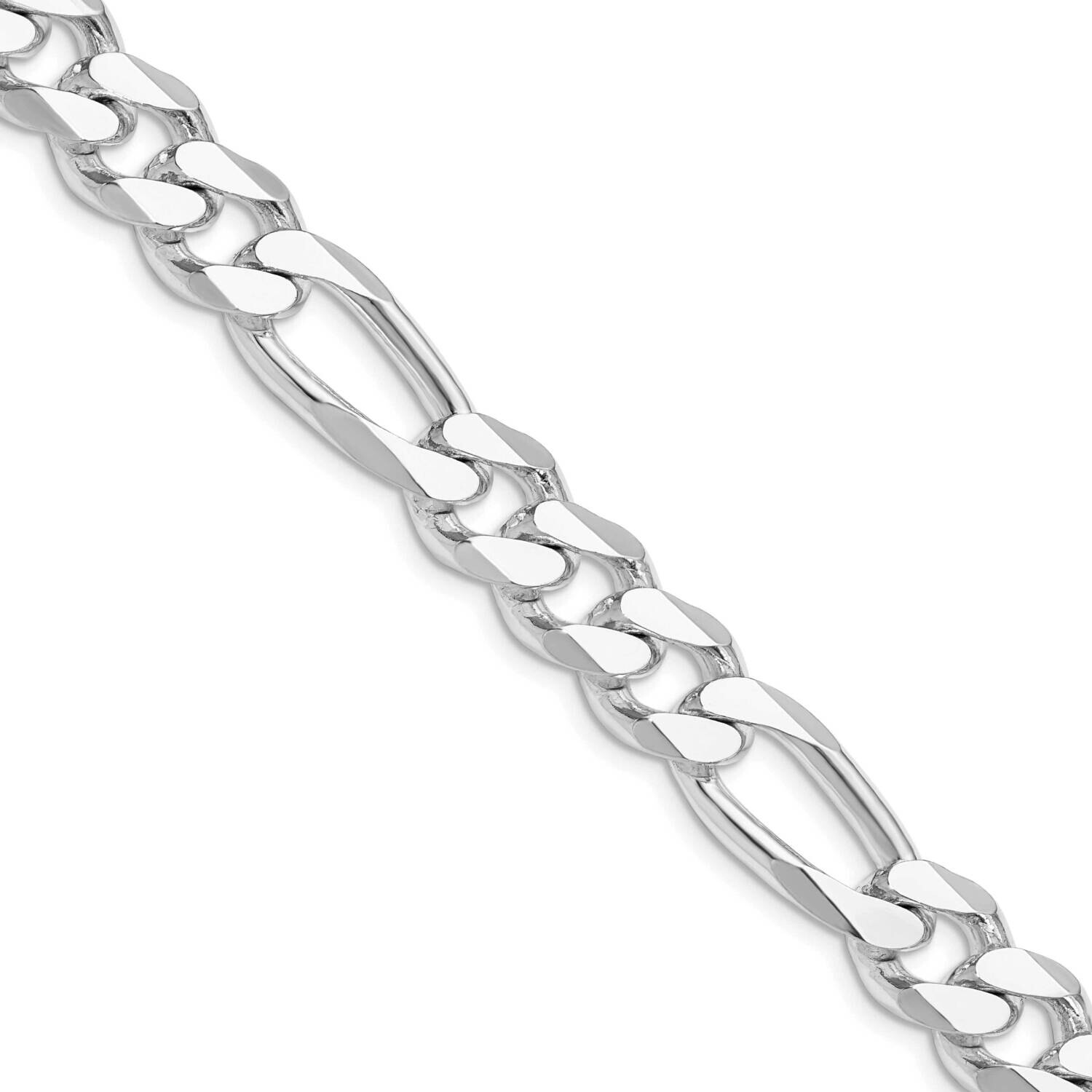 10.75mm Figaro Chain 20 Inch Sterling Silver Rhodium-Plated QFG300R-20