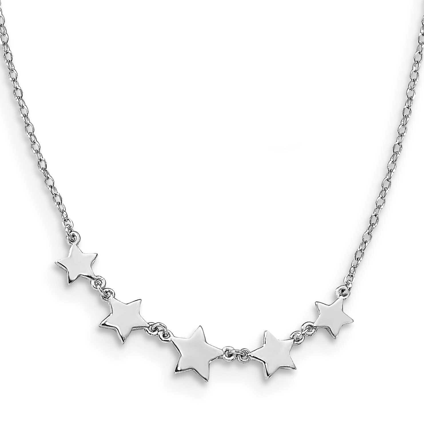 Stars 2 Inch Extender Necklace Sterling Silver Rhodium-Plated QG5681-15, MPN: QG5681-15, 1911019209…