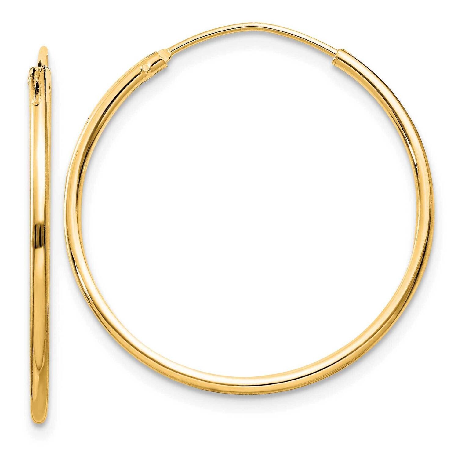 Flash Gold-Plated 1.3mm Endless Hoop Earrings Sterling Silver QE4355GP