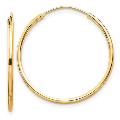 Flash Gold-Plated 1.3mm Endless Hoop Earrings Sterling Silver QE4355GP, MPN: QE4355GP,