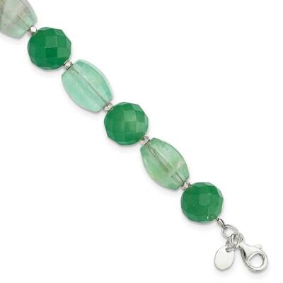 Aventurine Fluorite 7.25 Inch 1 Inch Extension Bracelet Sterling Silver QH5707-7.25, MPN: QH5707-7.…