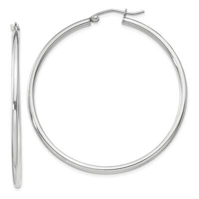 2mm Round Hoop Earrings Sterling Silver QE804SP, MPN: QE804SP,