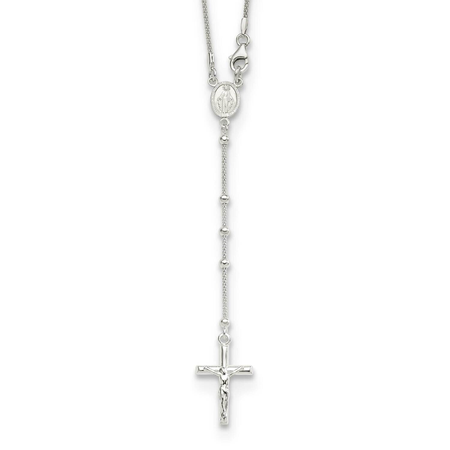 24 Inch Rosary Necklace Sterling Silver QH5831-24, MPN: QH5831-24,