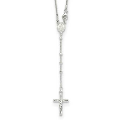 24 Inch Rosary Necklace Sterling Silver QH5831-24, MPN: QH5831-24,
