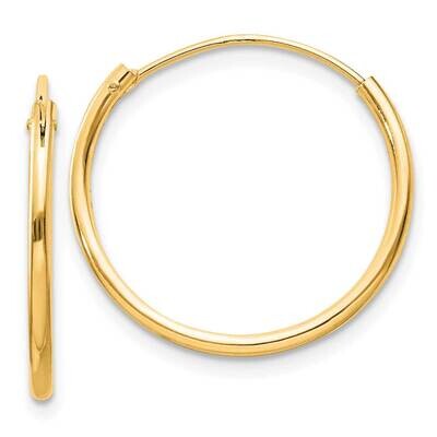 Flash Gold-Plated 1.3mm Endless Hoop Earrings Sterling Silver QE4351GP, MPN: QE4351GP,