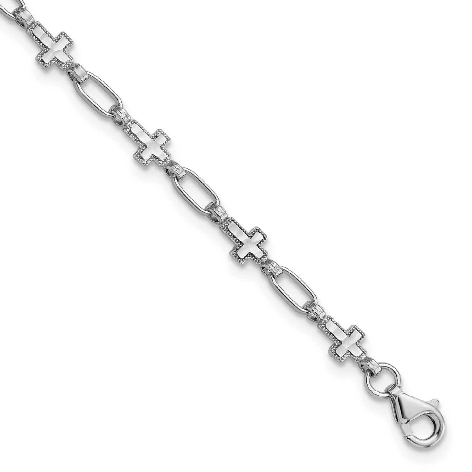 Cross 7.5 Inch Bracelet Sterling Silver Rhodium-Plated QG6308-7.5, MPN: QG6308-7.5,