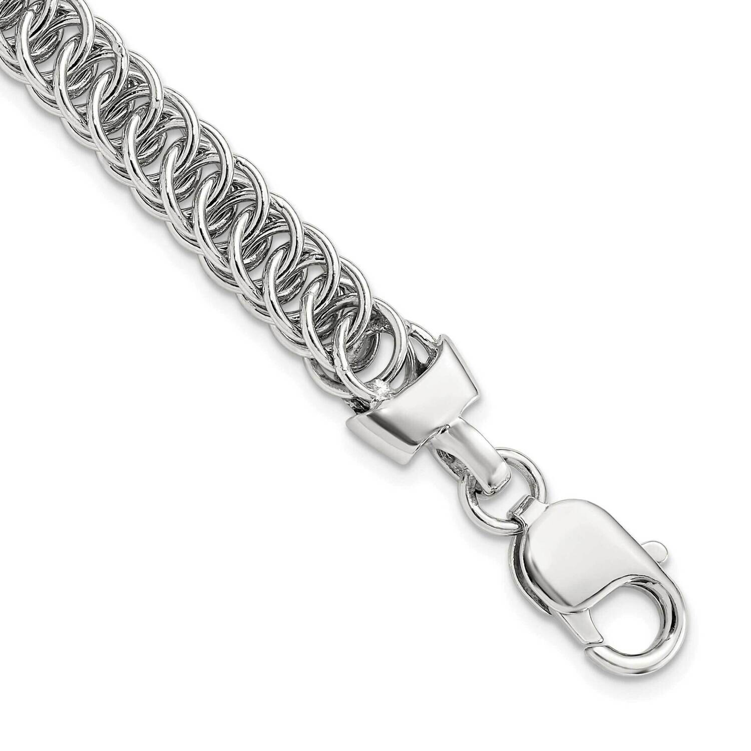 Fancy Link 7.5 Inch Bracelet Sterling Silver Rhodium-Plated QG6403-7.5, MPN: QG6403-7.5,