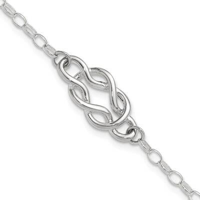 Fancy Knot Link Bracelet 7.25 Inch Sterling Silver Polished QG6370-7.24, MPN: QG6370-7.24,