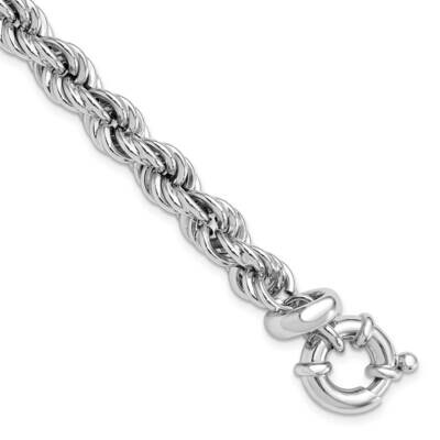 Hollow Rope 7 Inch .5 Inch Extender Bracelet Sterling Silver Rhodium-Plated QG6407-7, MPN: QG6407-7,