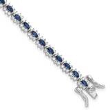 Blue White CZ 7.5 Inch Bracelet Sterling Silver Rhodium-Plated QG6472-7.5, MPN: QG6472-7.5,