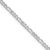 2.5mm Figaro Chain 24 Inch Sterling Silver Rhodium-Plated QFG070R-24, MPN: QFG070R-24,