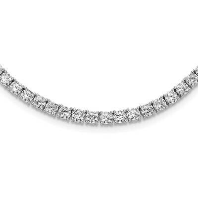 4mm CZ 22 Inch Tennis Necklace Sterling Silver Rhodium-Plated QG6491-22, MPN: QG6491-22,