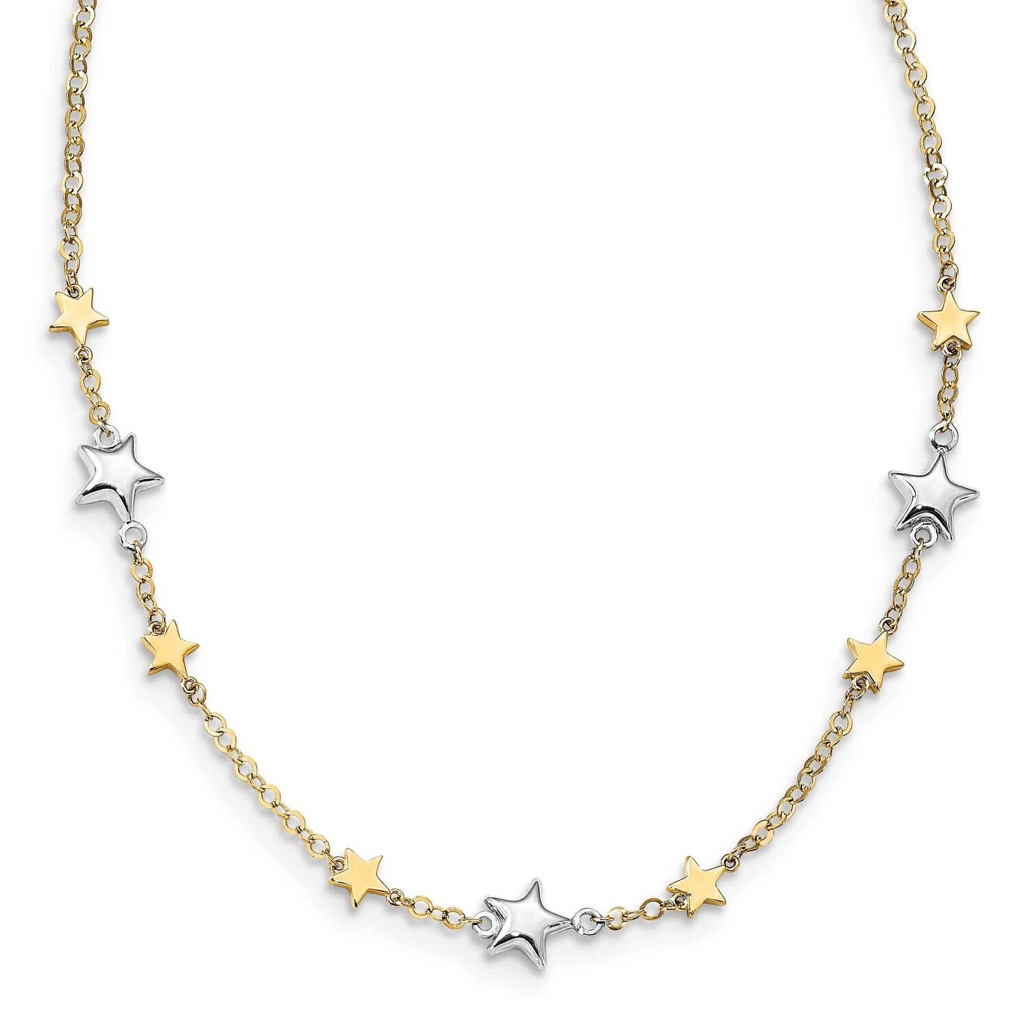Stars 1 Inch Extender Necklace 14k Two-Tone Gold SF2795-17, MPN: SF2795-17, 191101920813