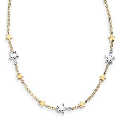Stars 1 Inch Extender Necklace 14k Two-Tone Gold SF2795-17, MPN: SF2795-17, 191101920813