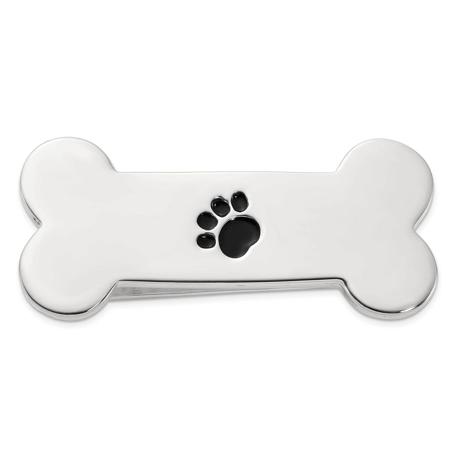 Dog Bone Enamel Paw Print Money Clip Sterling Silver QQ661 by Men&#39;s Jewelry and Accessories, MPN: Q…