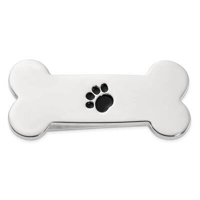 Dog Bone Enamel Paw Print Money Clip Sterling Silver QQ661 by Men&#39;s Jewelry and Accessories, MPN: Q…