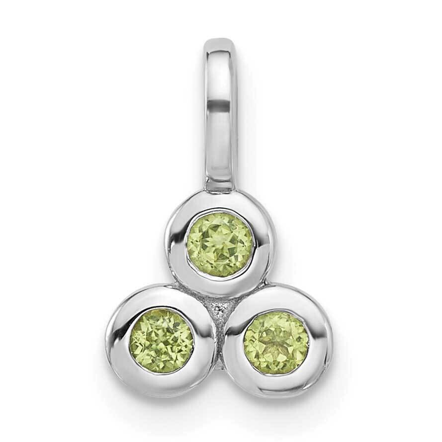 Peridot Pendant Sterling Silver Rhodium-Plated QP5864PE, MPN: QP5864PE,