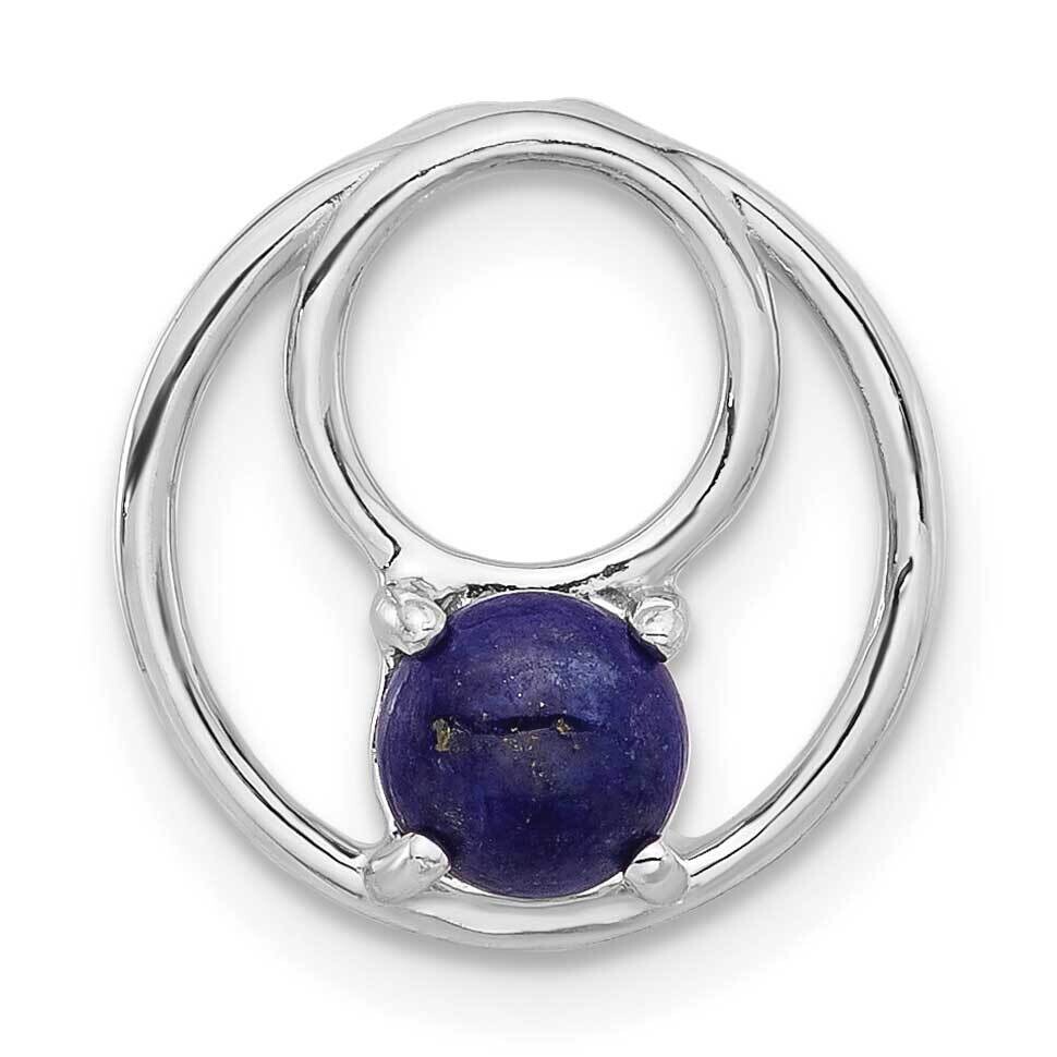 Lapis Lazuli Round Chain Slide Pendant Sterling Silver Rhodium-Plated QP5760, MPN: QP5760,