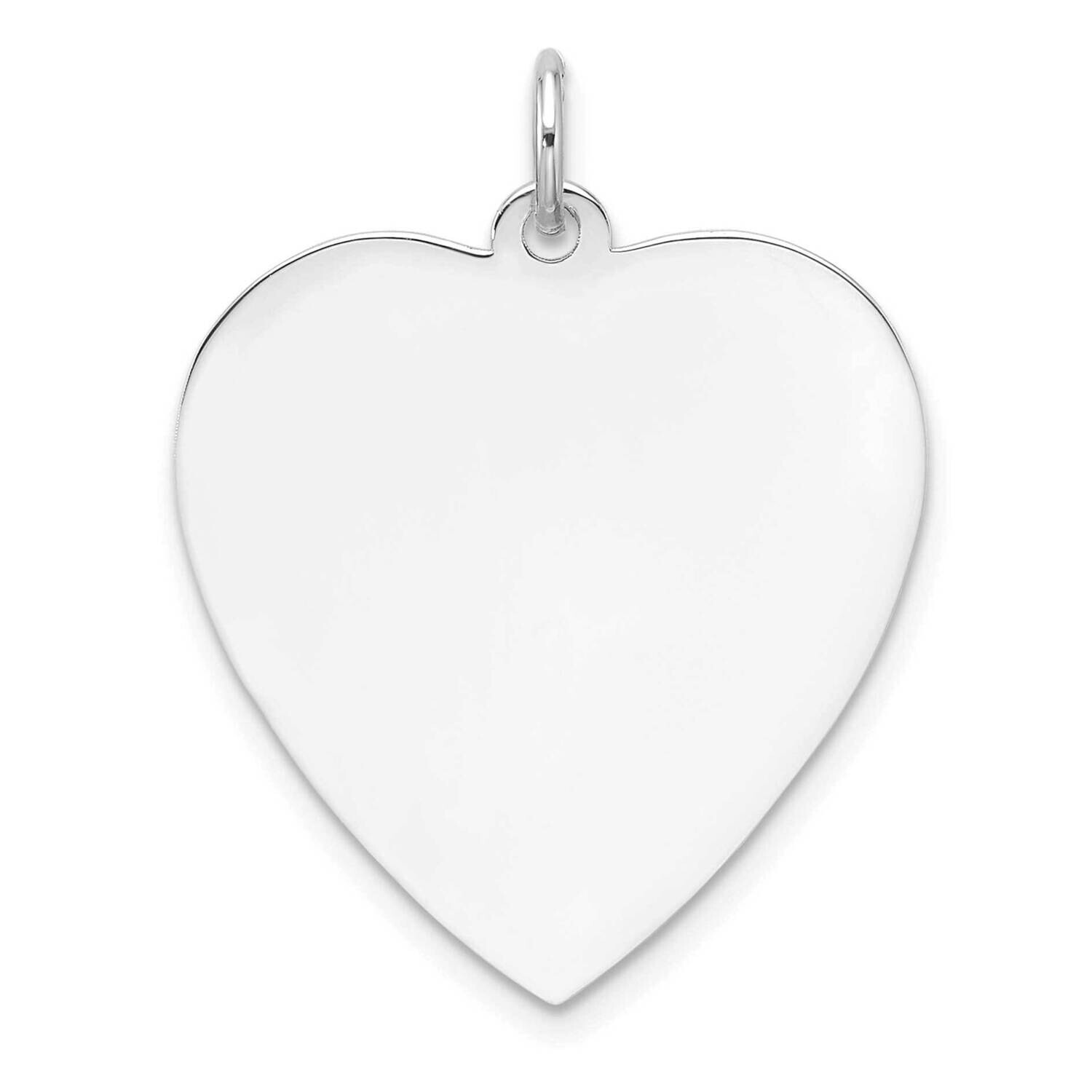Rhod-Plated Eng. Heart Polish Front Satin Back Disc Charm Sterling Silver QM548/50