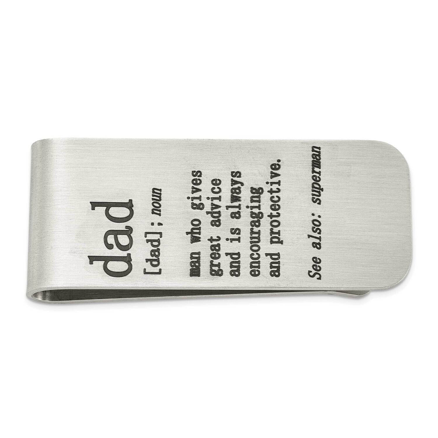 Chisel Brushed Lasered Dad Money Clip Stainless Steel SRM226 by Men&#39;s Jewelry and Accessories, MPN:…