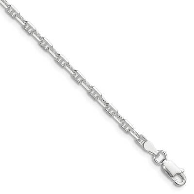 Diamond-Cut 3mm Marine Link Chain 7 Inch Sterling Silver Polished QMA080-7, MPN: QMA080-7,
