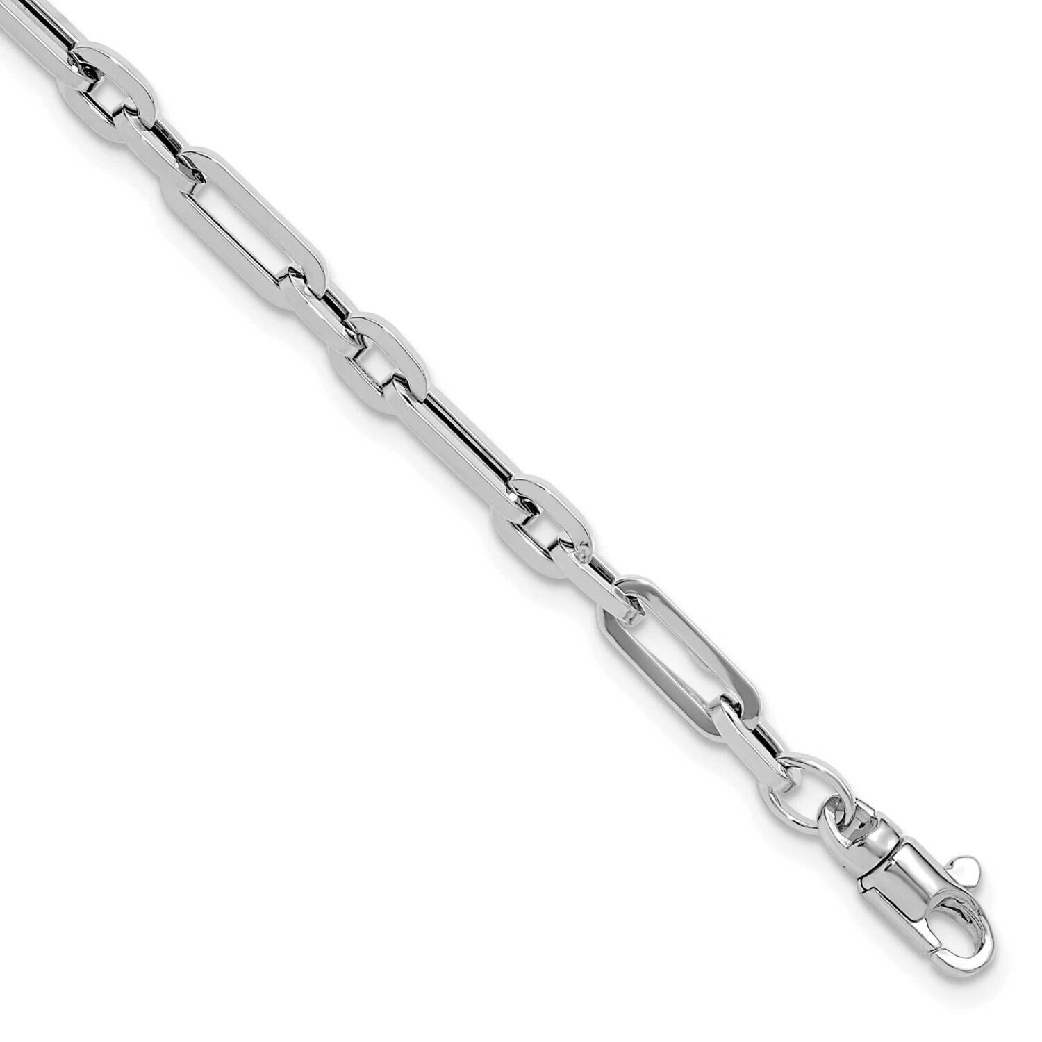 Polished Fancy Link Bracelet 7.5 Inch 14k White Gold SF2569W-7.5