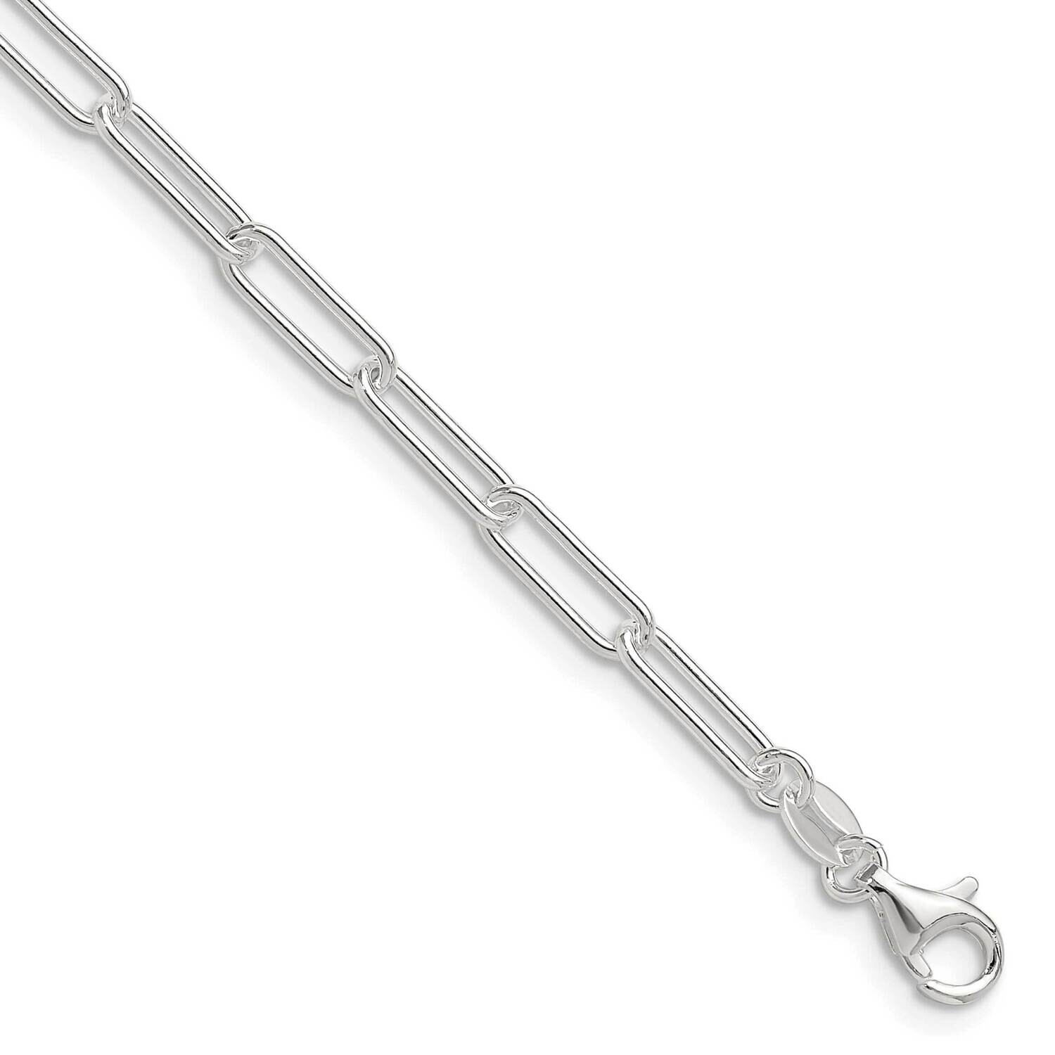 3.5mm Elongated Cable Chain 16 Inch Sterling Silver Polished QPCL100-16, MPN: QPCL100-16,
