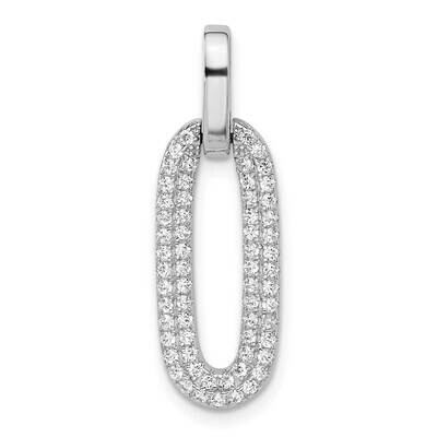 Micro Pave CZ Pendant Sterling Silver Rhodium-Plated QP5745, MPN: QP5745,
