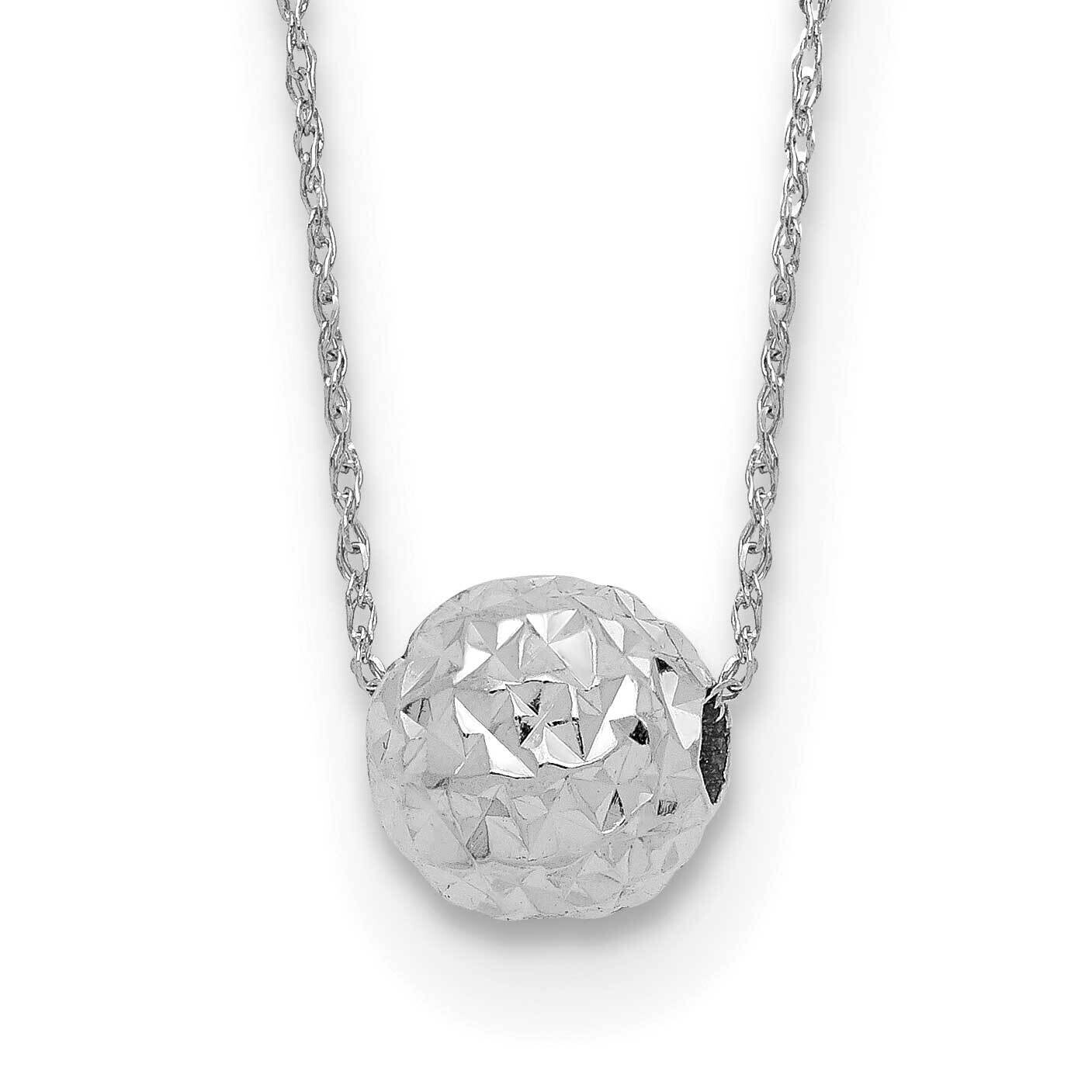 Bead 18 Inch Necklace 14k White Gold SF1873W-18, MPN: SF1873W-18, 196904100646