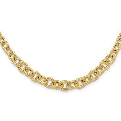 Textured Graduated Fancy Link Necklace 14k Gold SF2971-17.5, MPN: SF2971-17.5,