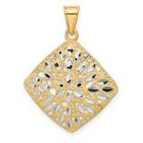 Diamond-Cut Square Pendant 14k Polished Gold RWP875, MPN: RWP875,