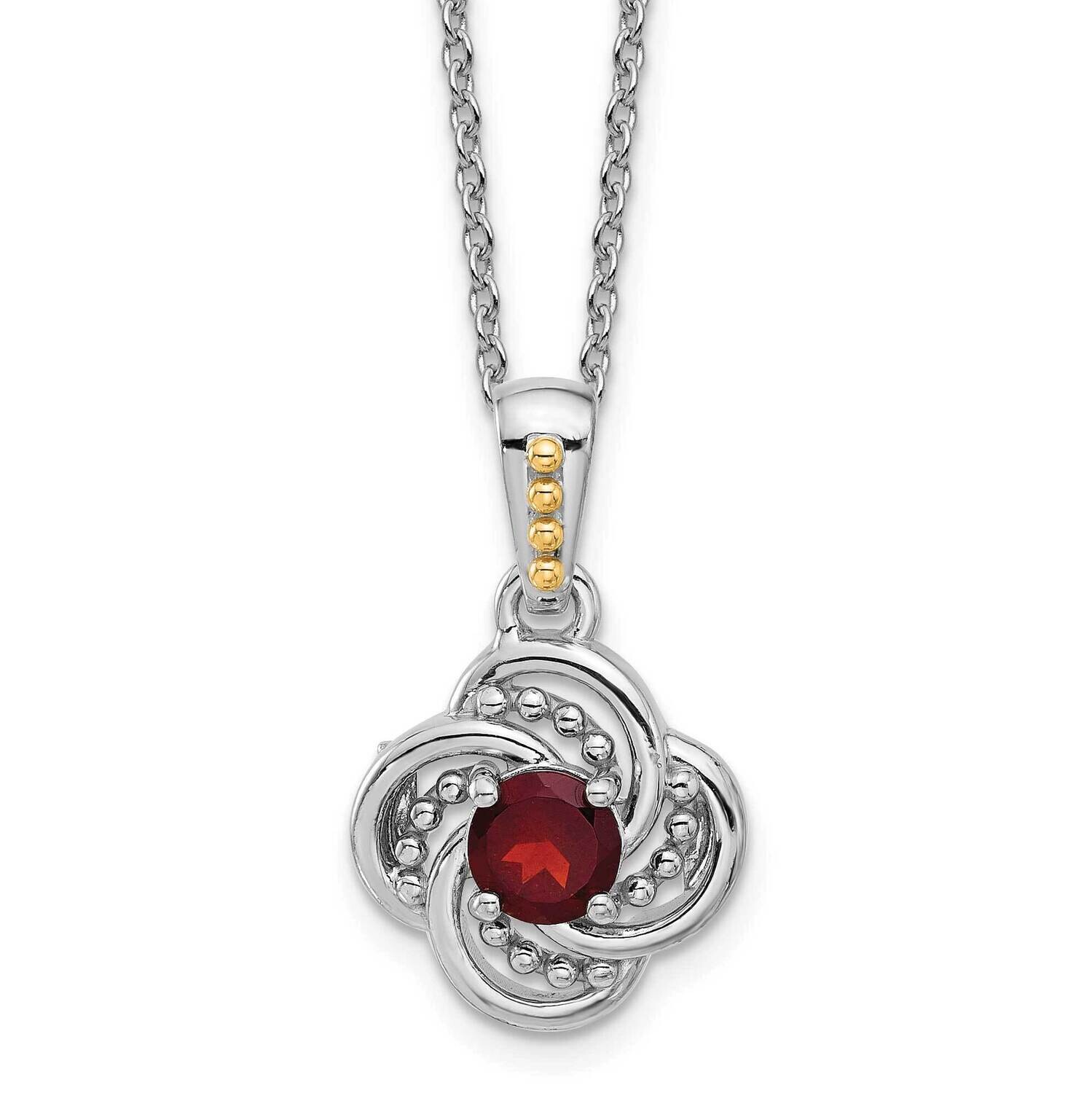 Shey Couture 14K Accent Garnet 18 Inch Necklace Sterling Silver Rhodium-Plated QTC1821, MPN: QTC182…