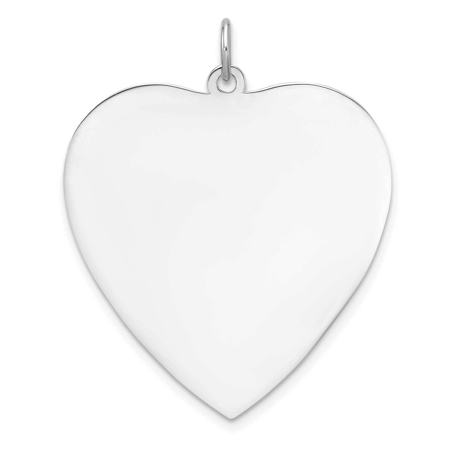 Rh-Plt Engraveable Heart Polished Front Back Disc Charm Sterling Silver QM549/27P, MPN: QM549/27P,