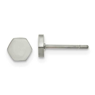 Chisel Polished Hexagon Post Earrings Stainless Steel SRE1632 by Chisel, MPN: SRE1632, 883957750415