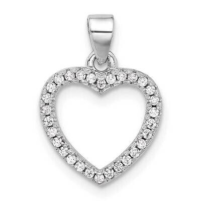 CZ Heart Pendant Sterling Silver Rhodium-Plated QP5777, MPN: QP5777,