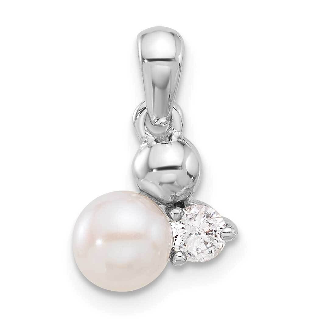 CZ Fwc Pearl Pendant Sterling Silver Rhodium-Plated QP5815, MPN: QP5815,