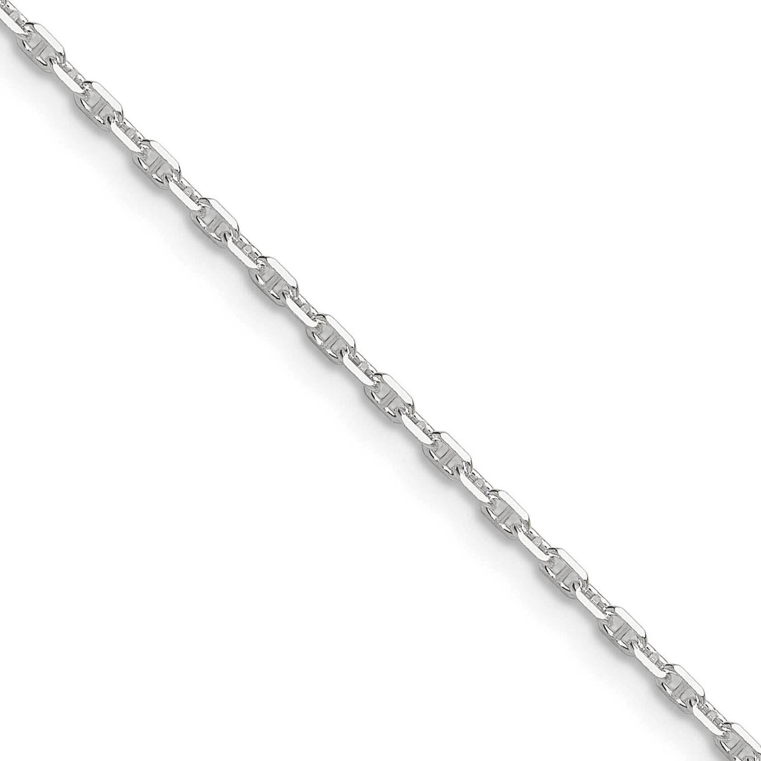 Diamond-Cut 1.75mm Marine Link Chain 24 Inch Sterling Silver Polished QMA050-24