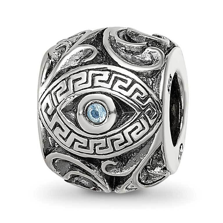 Reflections CZ Aztec Eye &amp; Pattern Round Bead Sterling Silver QRS4269