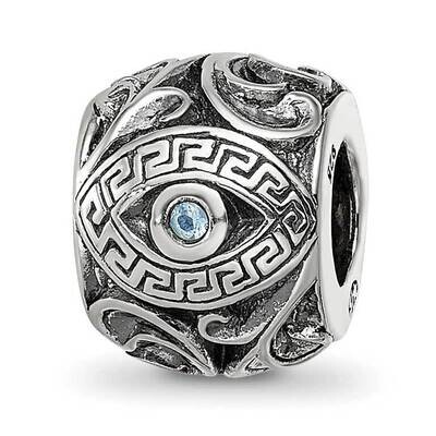 Reflections CZ Aztec Eye &amp; Pattern Round Bead Sterling Silver QRS4269, MPN: QRS4269,