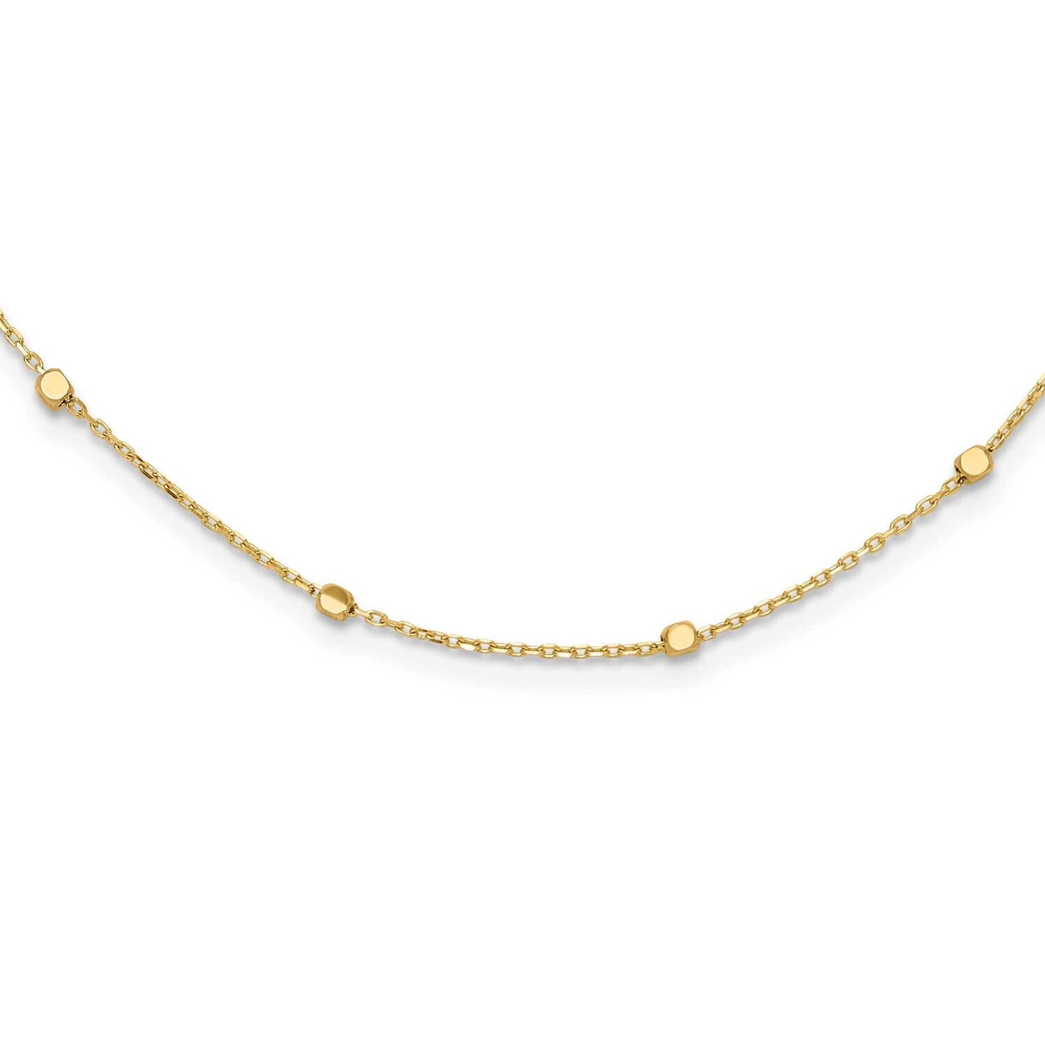 Cube Stations 2 Inch Extender Necklace 14k Polished Gold SF2975-16, MPN: SF2975-16,