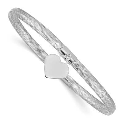 Heart Stretch Mesh Bracelet 14k White Gold SF2749W, MPN: SF2749W, 196904100165