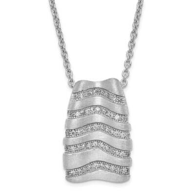 &amp; CZ Brushed Brilliant Embers 2 Inch Extension Necklace Sterling Silver QMP890-18, MPN: QMP890-18, …