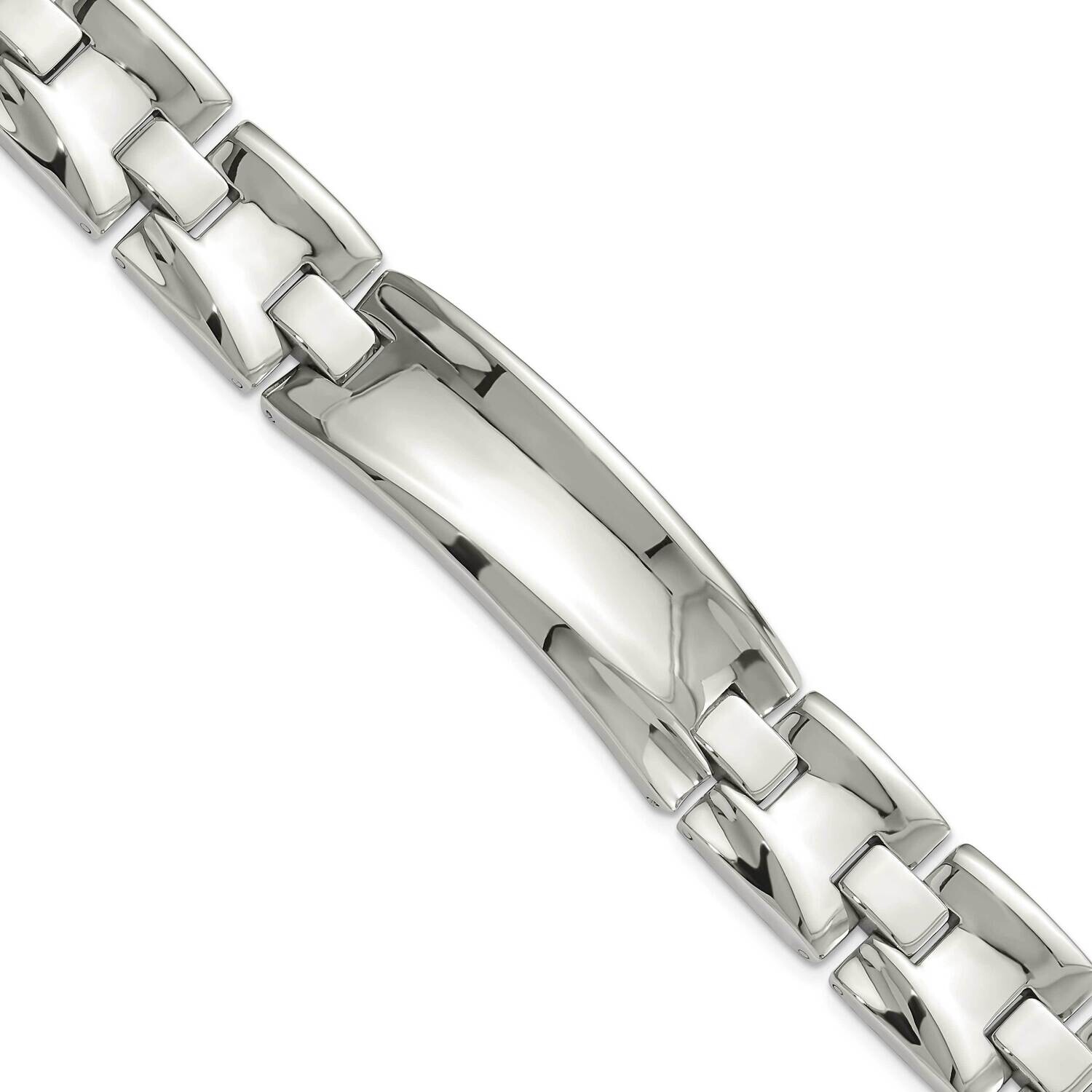 Polished Link Id Bracelet 8.75 Inch Stainless Steel SRB1005-8.75