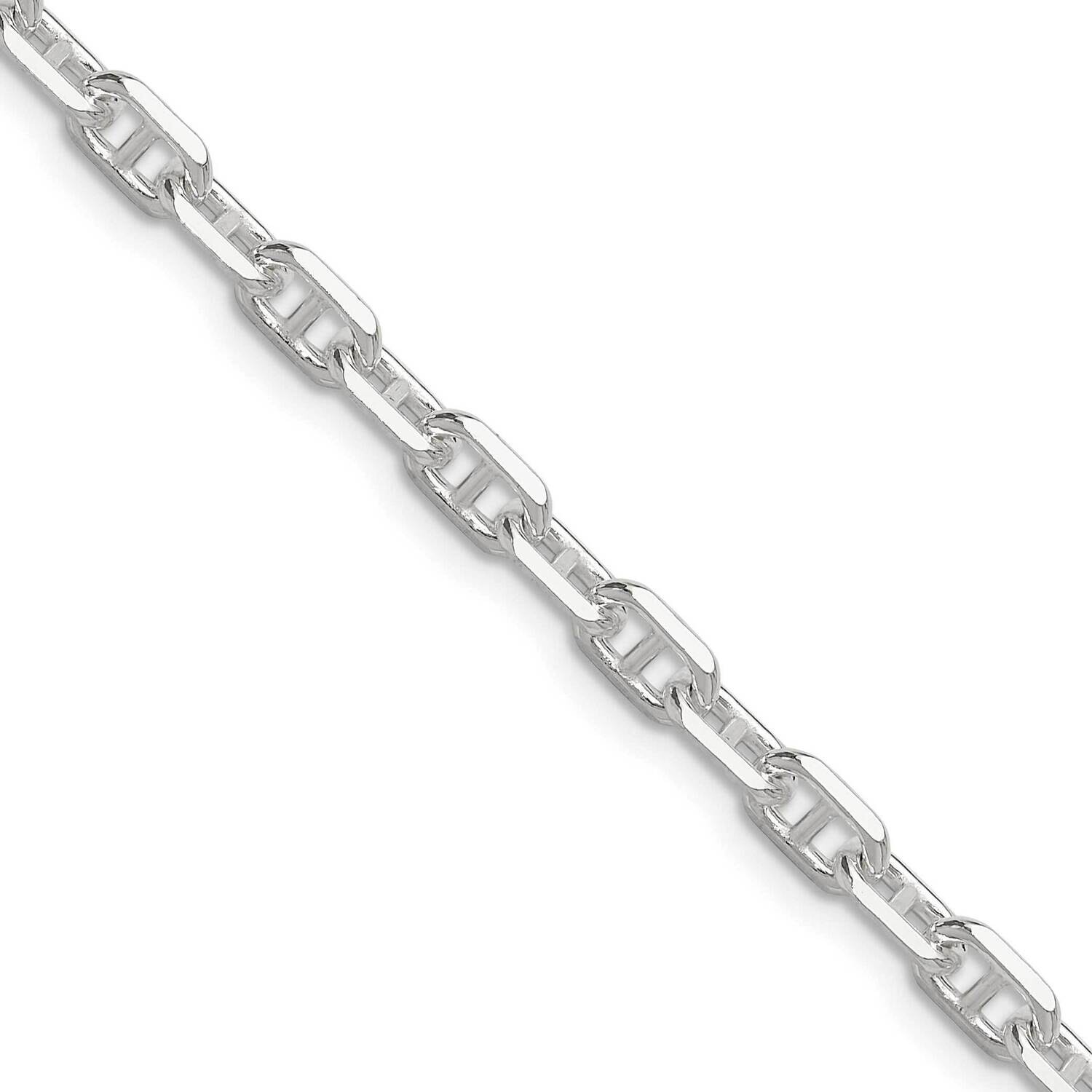 Diamond-Cut 4.75mm Marine Link Chain 24 Inch Sterling Silver Polished QMA120-24