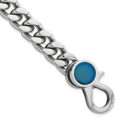 Chisel Polished Blue Ip-Plated 8 Inch Curb Link Bracelet Stainless Steel SRB3073-8 by Chisel, MPN: …