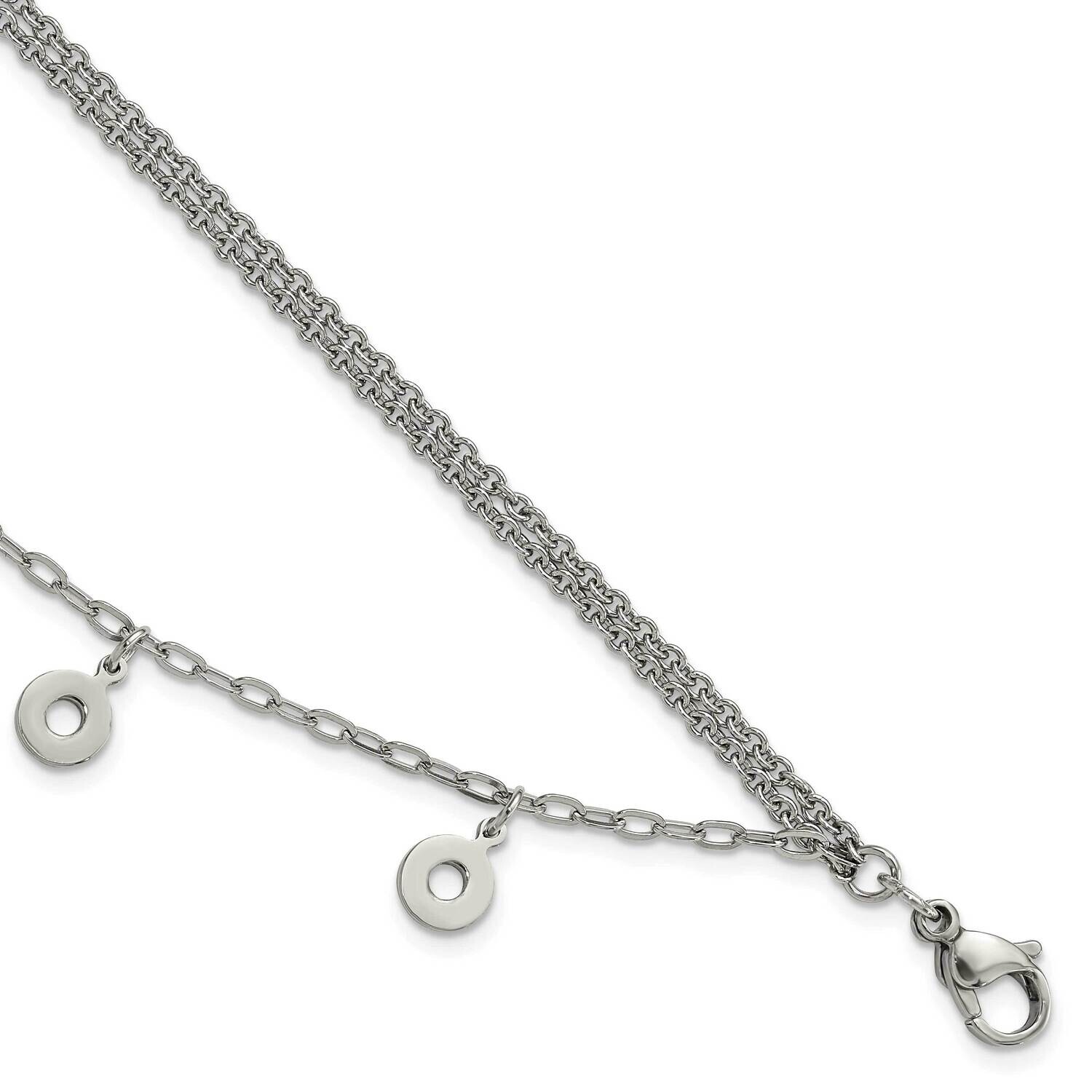 Polished Multi-StrCircles Bracelet 7.25 Inch Stainless Steel SRB794-7.25 by Chisel, MPN: SRB794-7.2…