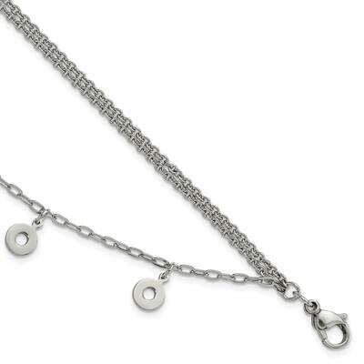 Polished Multi-StrCircles Bracelet 7.25 Inch Stainless Steel SRB794-7.25 by Chisel, MPN: SRB794-7.2…