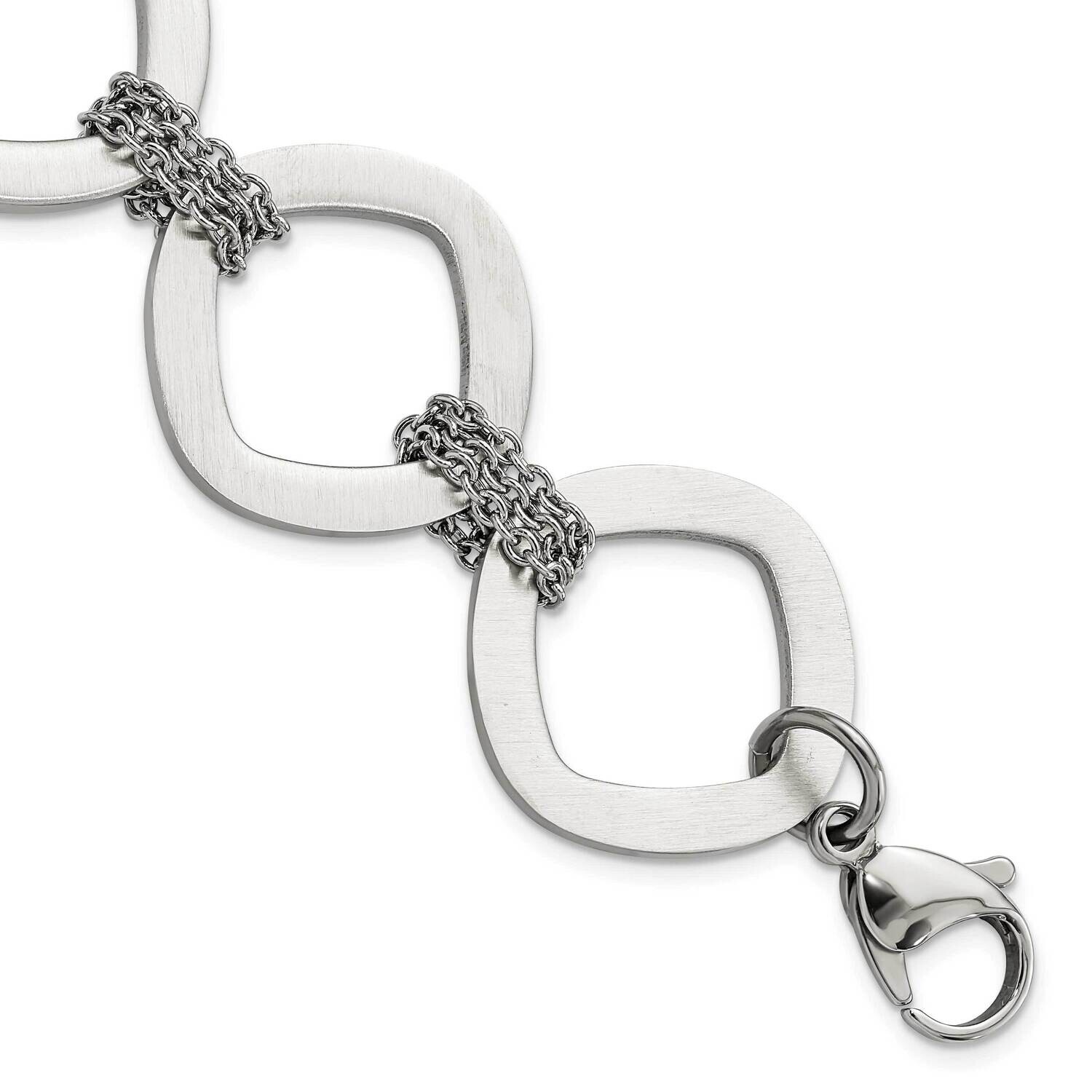 Brushed Link Bracelet 7.5 Inch Stainless Steel SRB901-7.5 by Chisel, MPN: SRB901-7.5, 191101793882