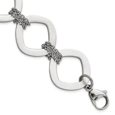Brushed Link Bracelet 7.5 Inch Stainless Steel SRB901-7.5 by Chisel, MPN: SRB901-7.5, 191101793882